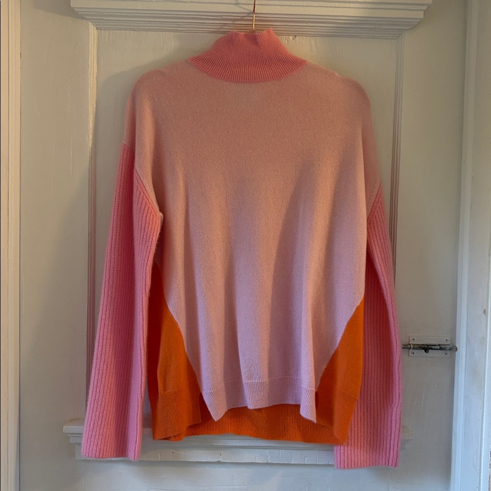 La Ligne 100% Cashmere Pink and Orange Sweater